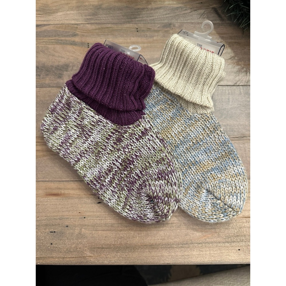 NEW Knit Slipper Booties One Size Bundle of 2 Pair